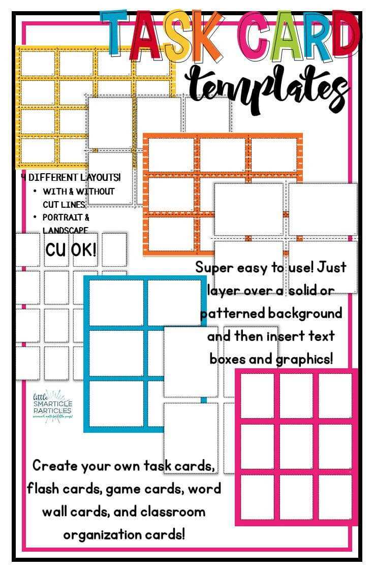 Task Card & Flash Card Templates – Commercial Use Ok Pertaining To Task Card Template