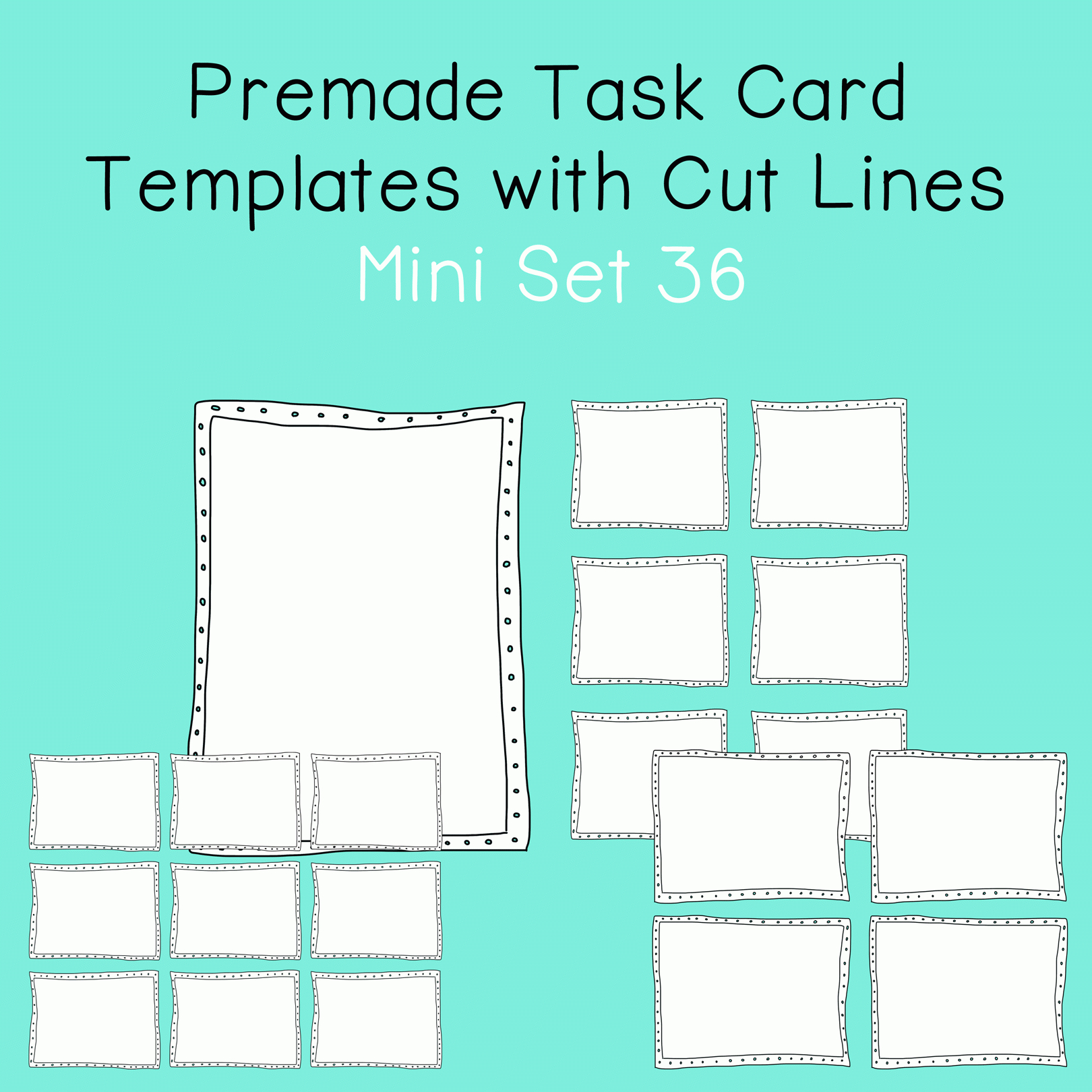 Task Card Template - Mini Set 36 - Frames - Borders, $ | Tpt Inside Task Cards Template