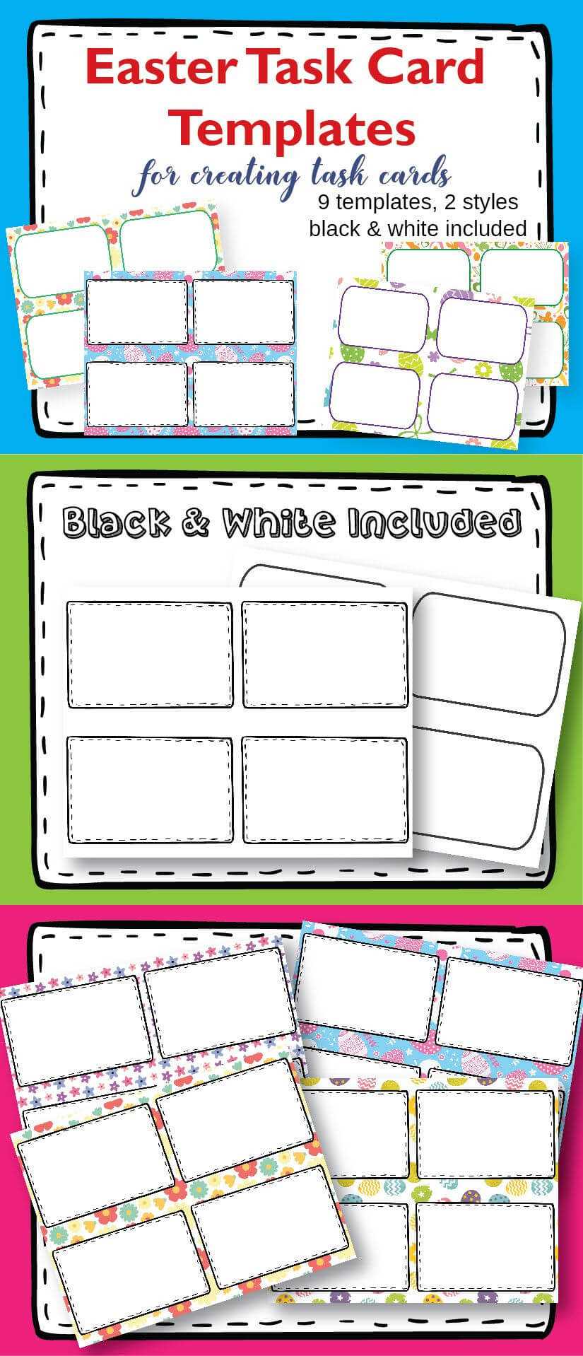 Task Card Templates Clipart, Easter Task Card Templates #tpt Regarding Task Card Template