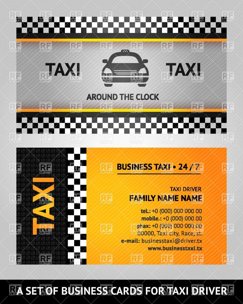 Taxi Calling Card Template Stock Vector Image For Template For Calling Card