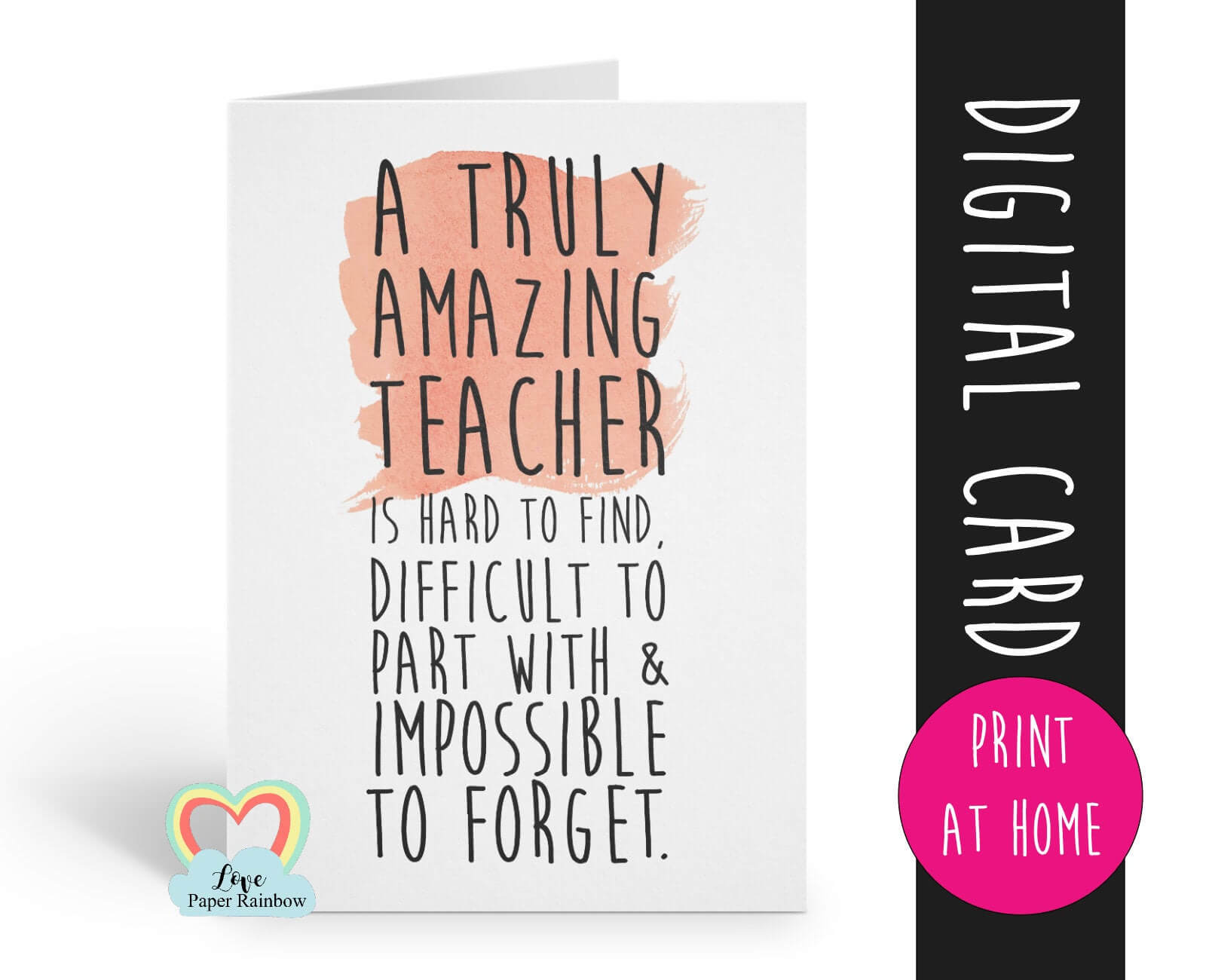 Teacher Card Printable Teacher Retirement Card Instant Within Retirement Card Template