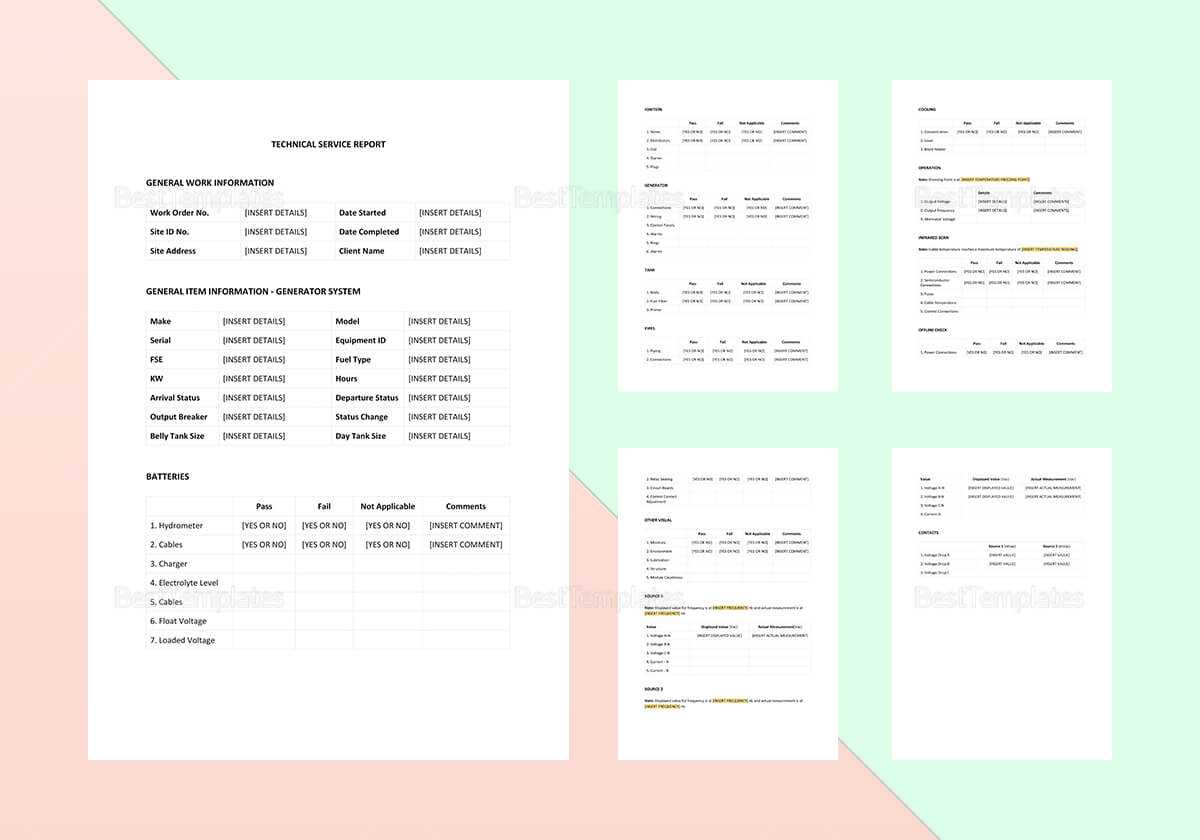 Technical Service Report Template With Regard To Technical Service Report Template