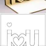 Template Carte A Decouper I Love You | Craft Ideas Pertaining To I Love You Pop Up Card Template