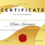 Template Certificate Design In Gold Color. Award Certificate.. For Award Certificate Design Template