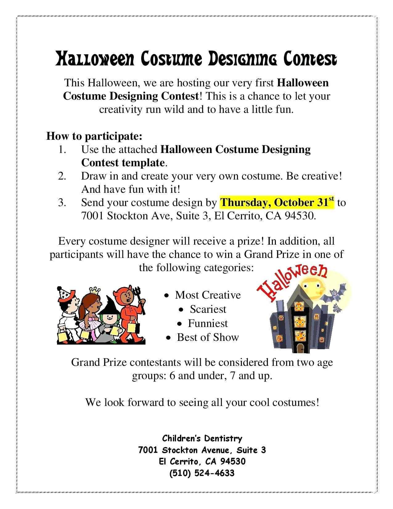 Template: Costume Contest Halloween Score Sheet Template In Halloween Certificate Template