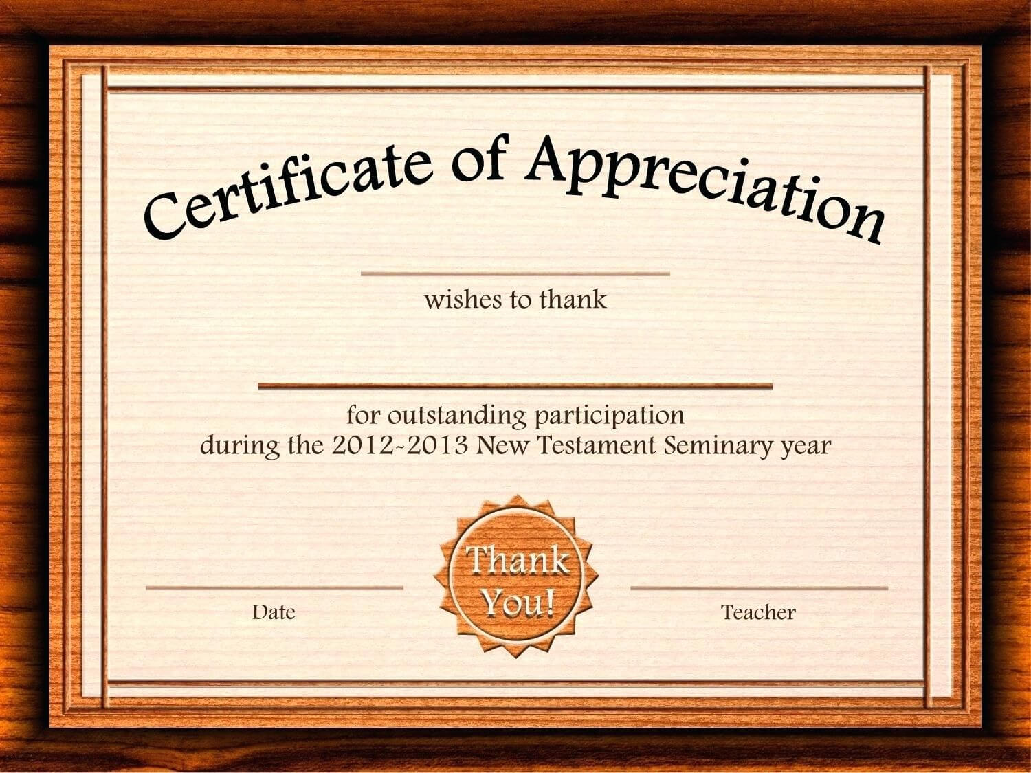 Template: Editable Certificate Of Appreciation Template Free For Professional Certificate Templates For Word