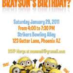 Template For A Dispicable Me Invitation Cards | Despicable Intended For Minion Card Template