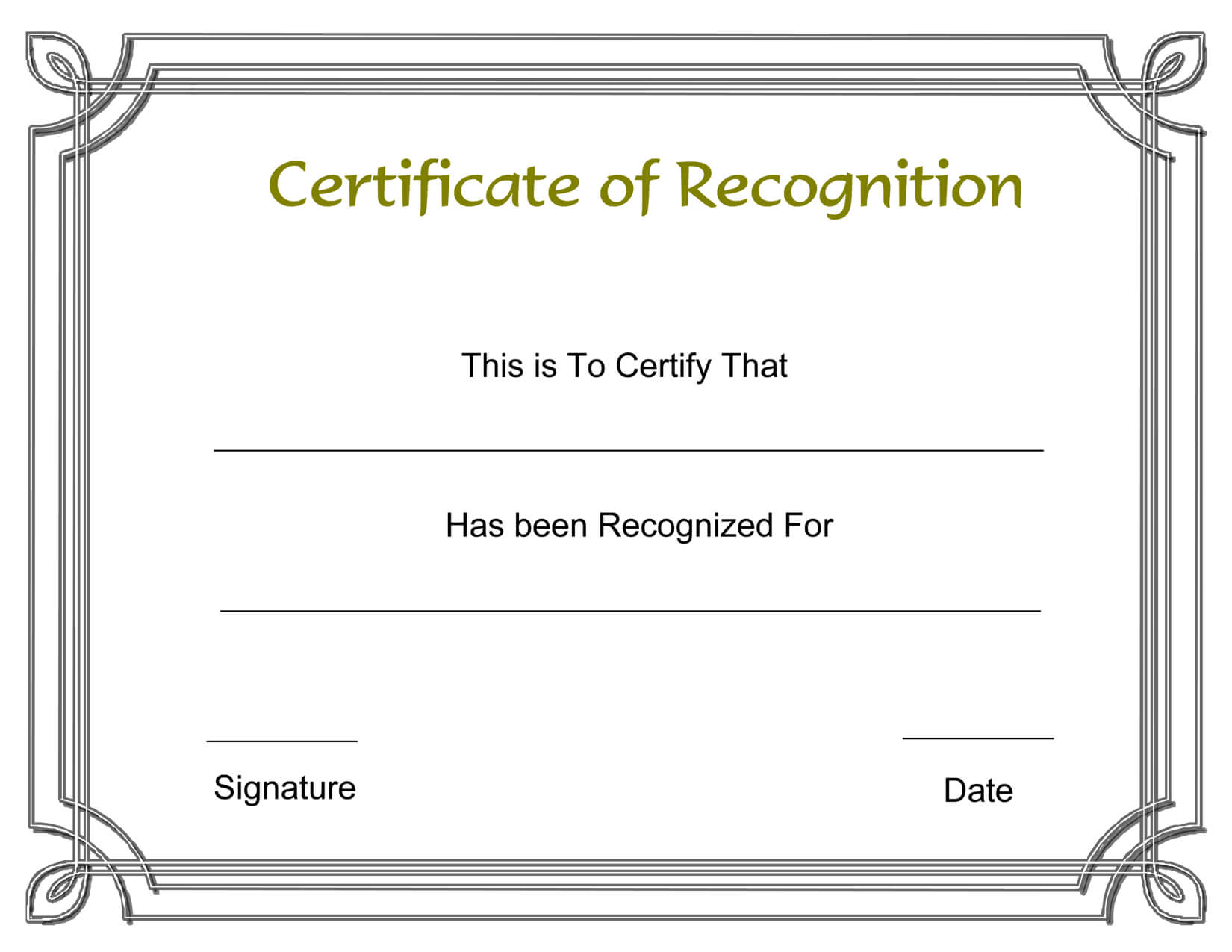 Template Free Award Certificate Templates And Employee Throughout Printable Certificate Of Recognition Templates Free