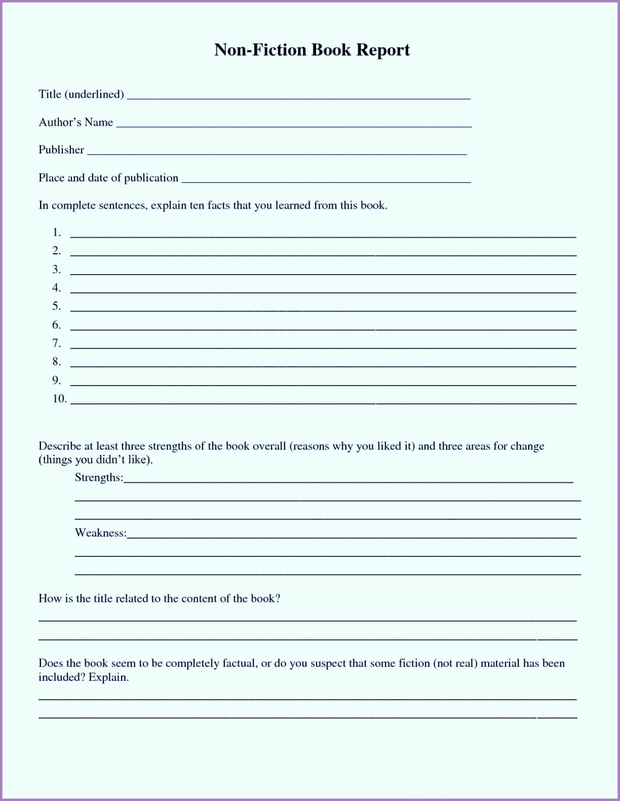 Template Html Form Elegant 1St 2Nd 3Rd 4Th 5Th Grade Book For Mi Report Template