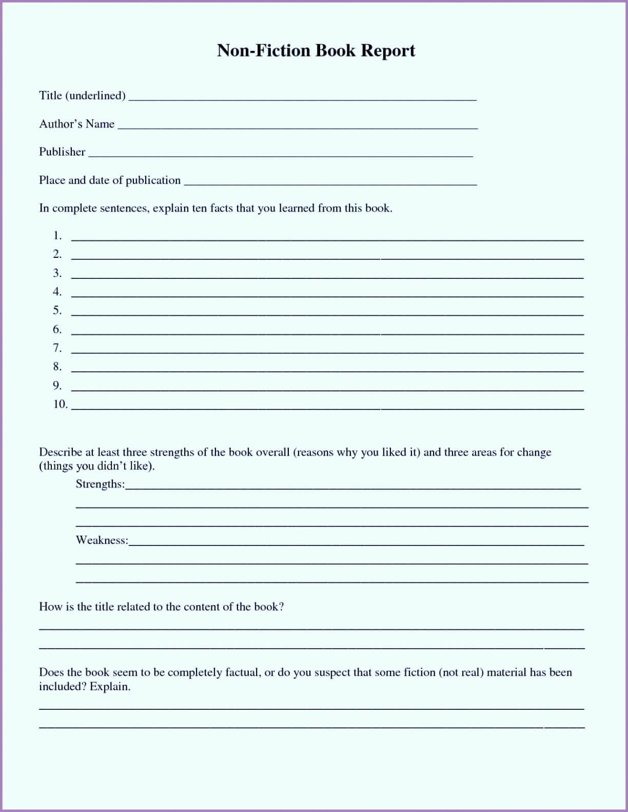 Template Html Form Elegant 1St 2Nd 3Rd 4Th 5Th Grade Book With 1St Grade Book Report Template