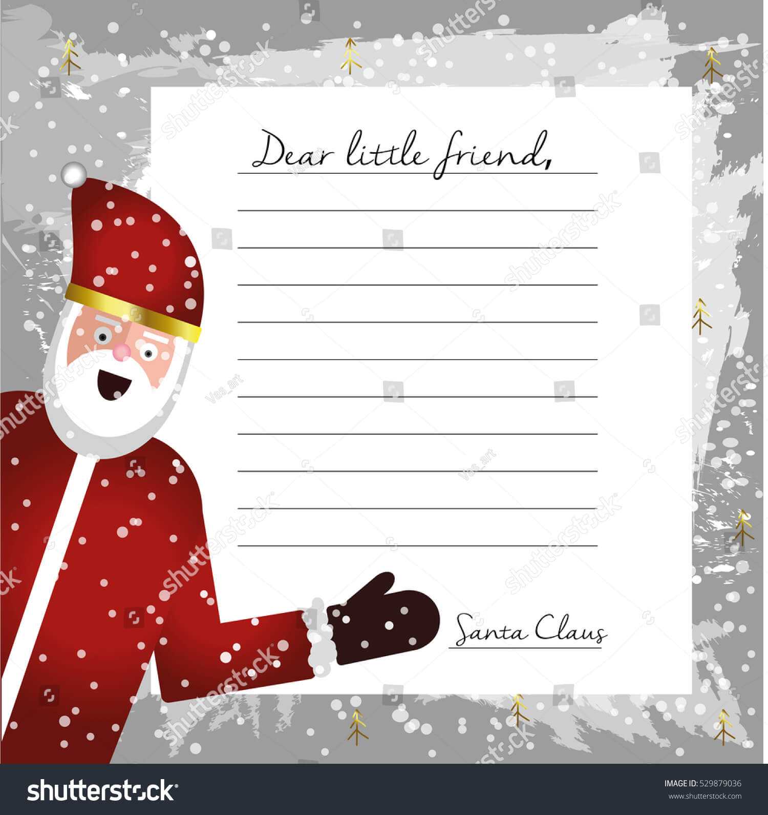 Template Letter Santa Claus Blank Your Stock Illustration In Blank Letter From Santa Template