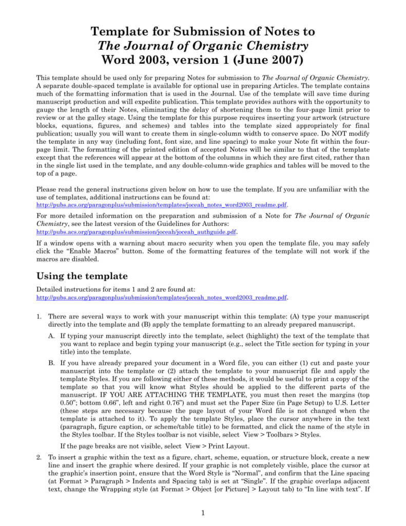 Template Of Joc Note Within Acs Word Template