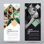 Template Of Vector Vertical Roll Up Banner With Square Elements.. Intended For Photography Banner Template