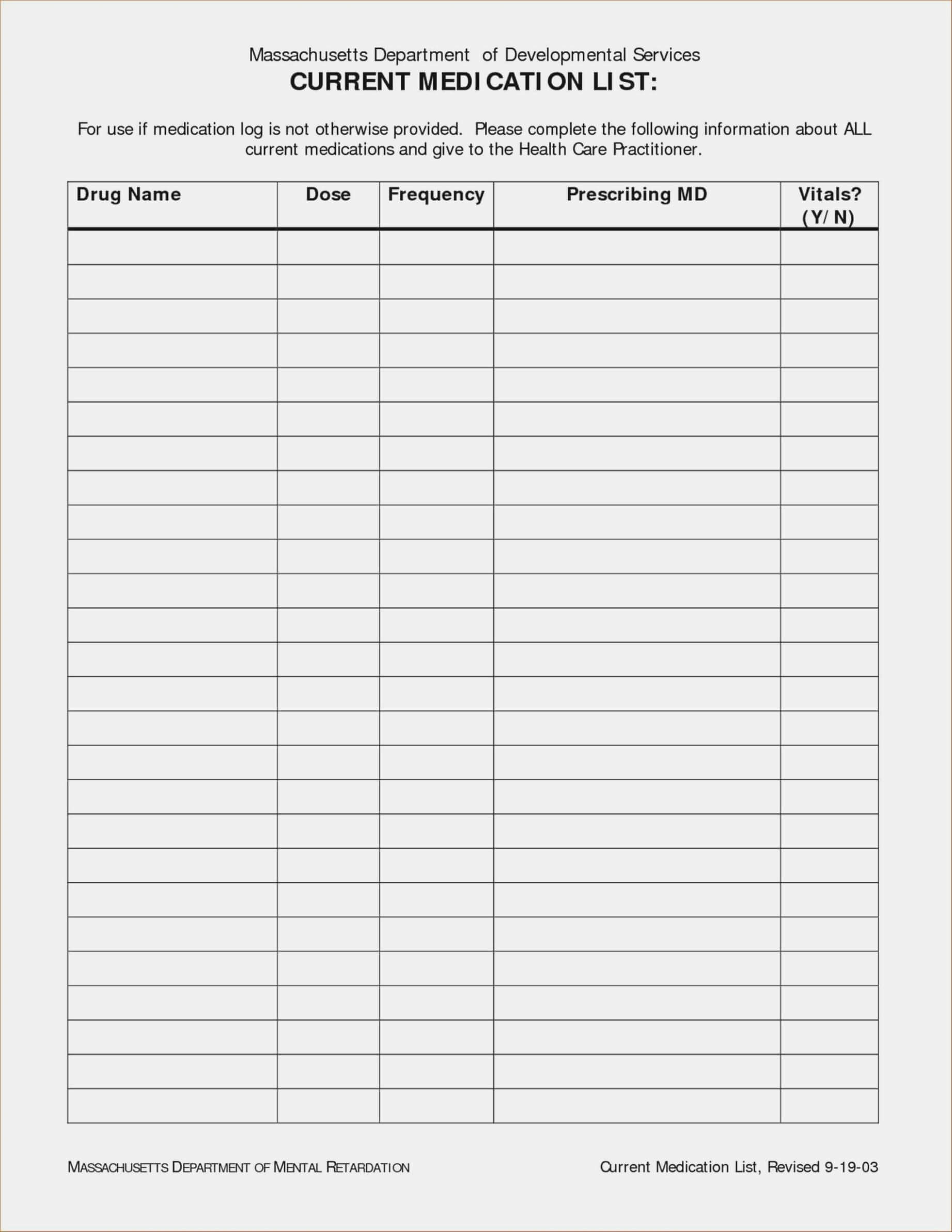 Ten Easy Rules Of Medication List | Invoice Form Ideas In Blank Medication List Templates