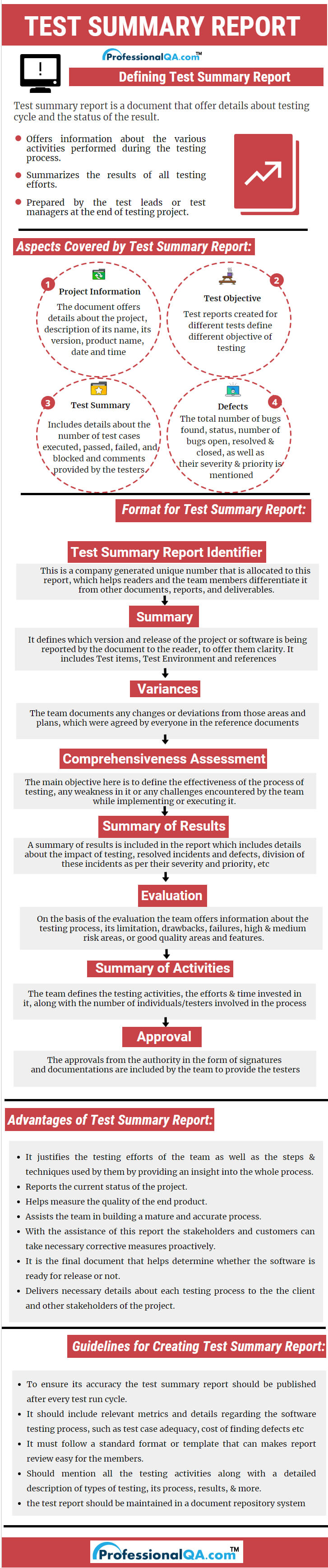 Test Summary Report |Professionalqa Throughout Evaluation Summary Report Template