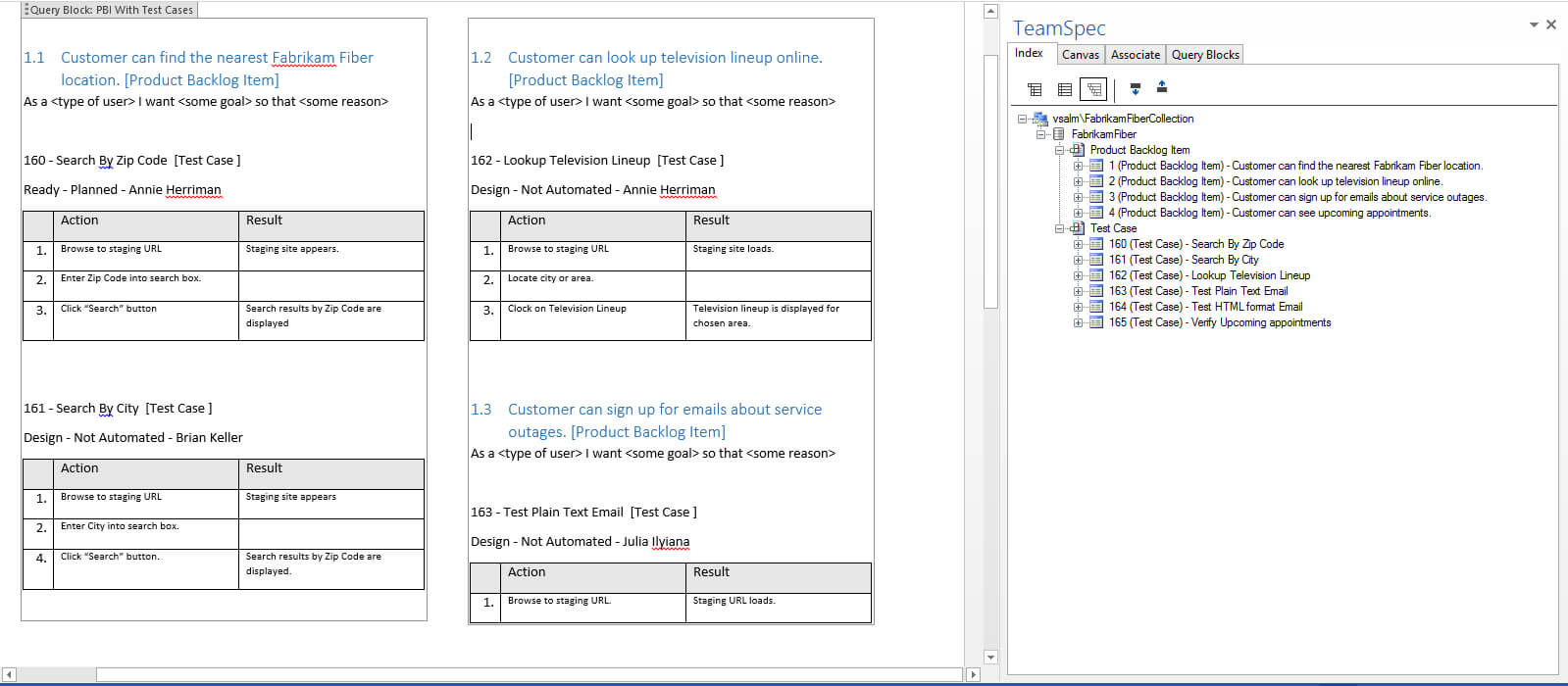 Tfs Test Management In Word | Teamsolutions In User Story Template Word