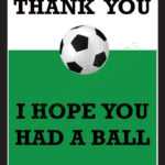 Thank You Card For Party Favors – Soccer Theme Pertaining To Soccer Thank You Card Template