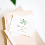 Thank You Note Card Template, Printable Olive Leaves, Greenery Wedding /  Bridal Shower Folded Card, Instant Download, Editable #081 120Tyc Throughout Thank You Note Cards Template