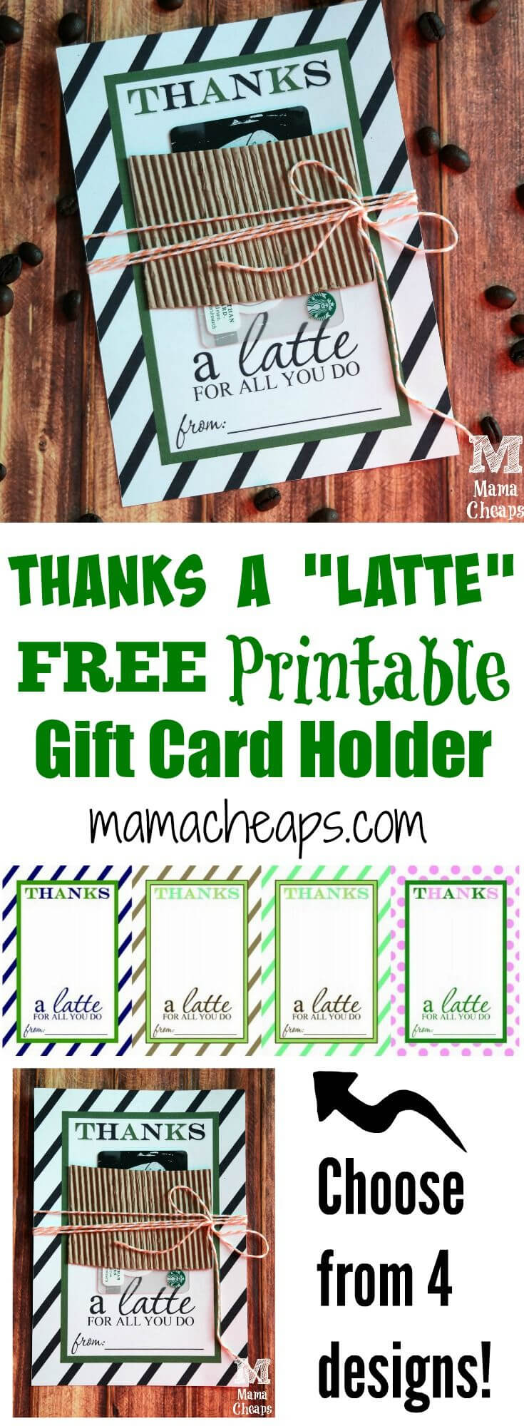 Thanks A Latte Free Printable Gift Card Holder Teacher Gift Intended For Thanks A Latte Card Template