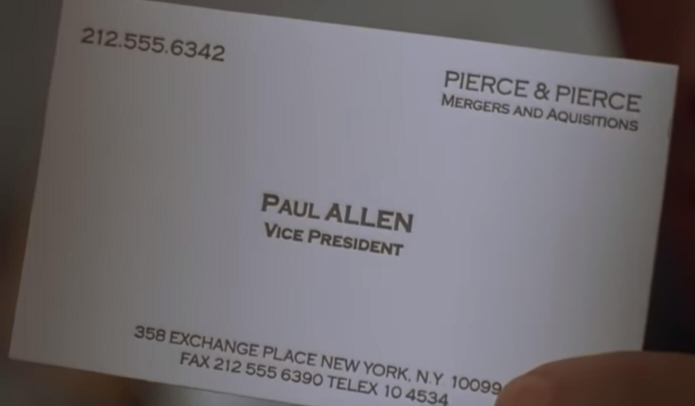 The Business Cards Of American Psycho | Hoban Cards Intended For Paul Allen Business Card Template