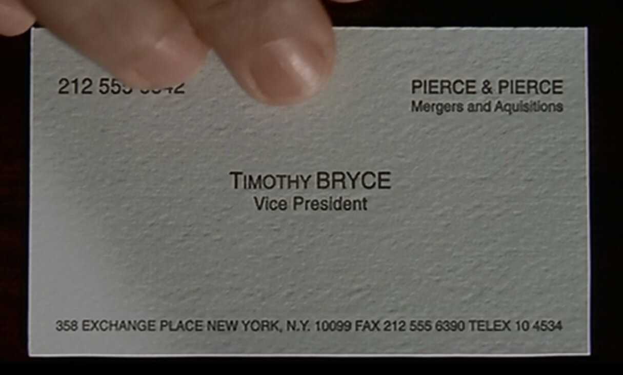 The Business Cards Of American Psycho | Hoban Cards Pertaining To Paul Allen Business Card Template