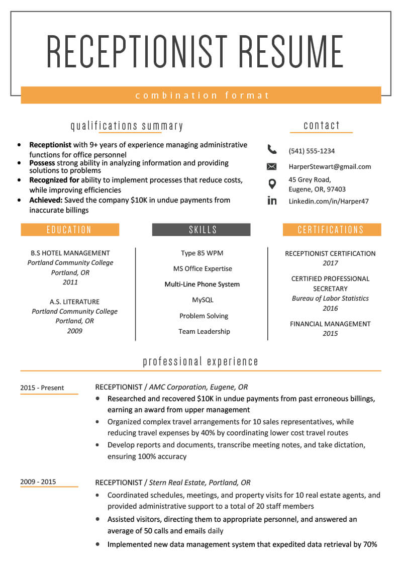 The Combination Resume: Examples, Templates, & Writing Guide Inside Combination Resume Template Word