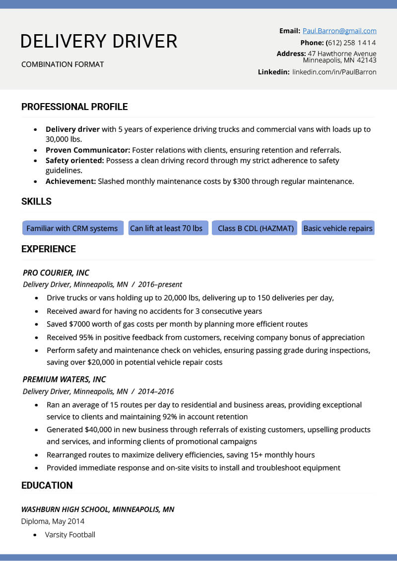 Combination Resume Template Word - Atlantaauctionco.com