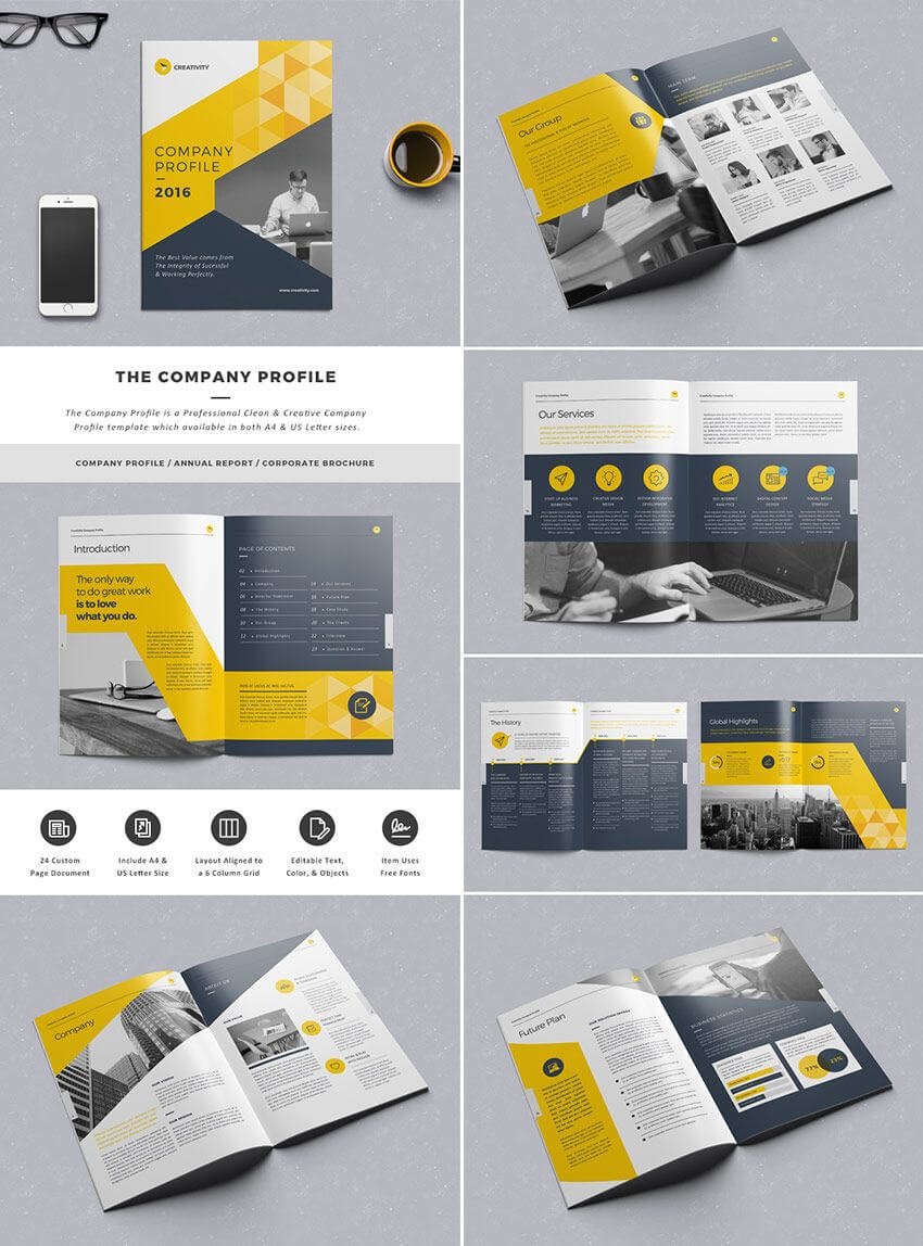 The Company Profile Indesign Template | Work | Company Within Brochure Templates Free Download Indesign
