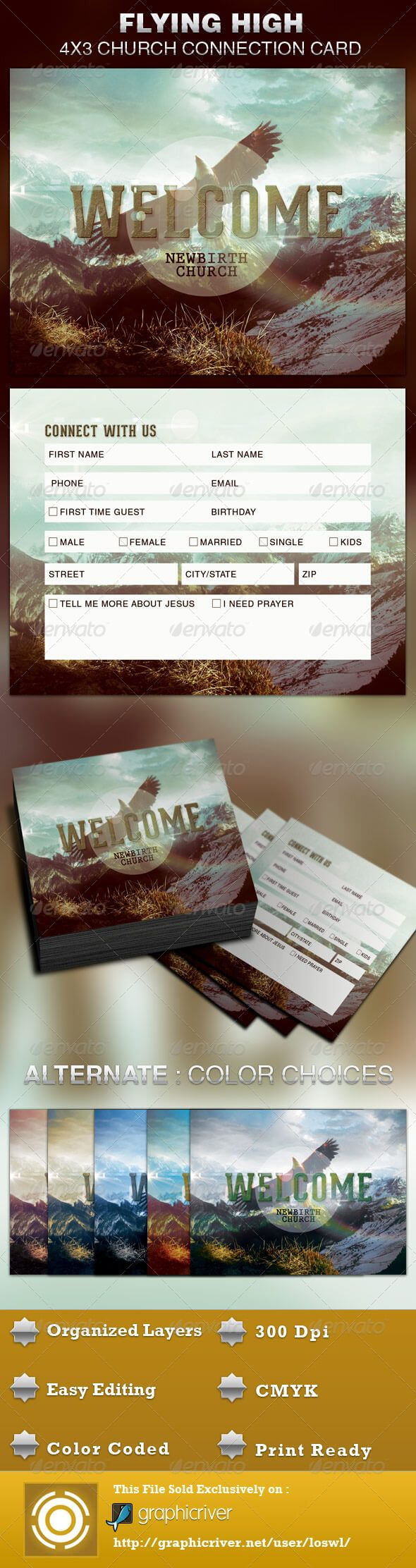 The Flying High Church Connection Card Template Is Great For Intended For Decision Card Template