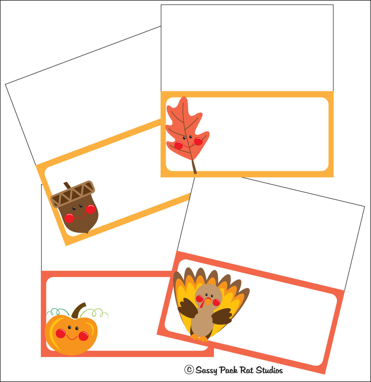 The Sassy Pack Rat: Thanksgiving Place Card Printable Freebie Pertaining To Thanksgiving Place Card Templates