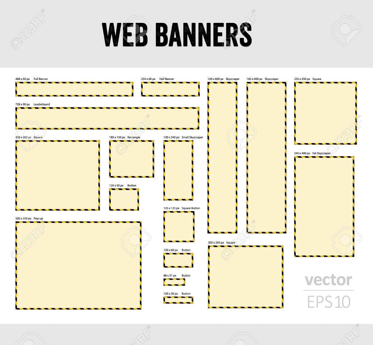 The Set Of Blank Web Banner Templates Pertaining To Free Blank Banner Templates