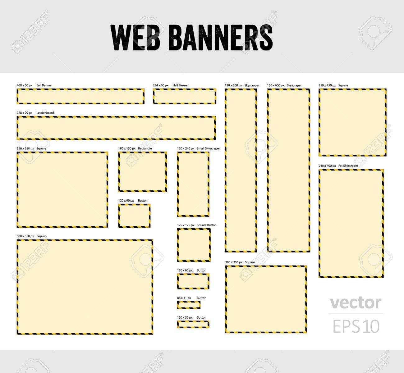 The Set Of Blank Web Banner Templates Pertaining To Free Blank Banner Templates