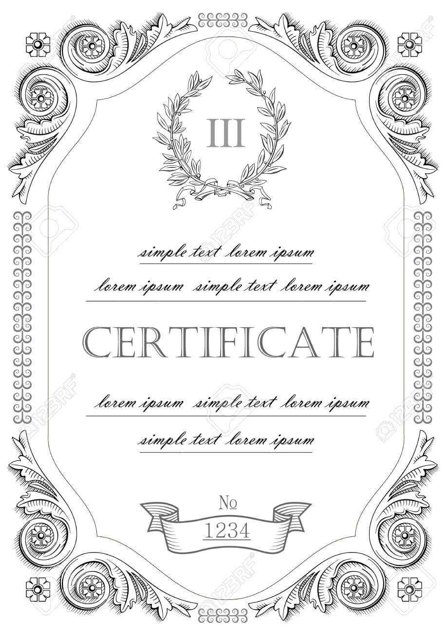 The Template For The Certificate And License In Vintage Classic Style.. For Certificate Of License Template