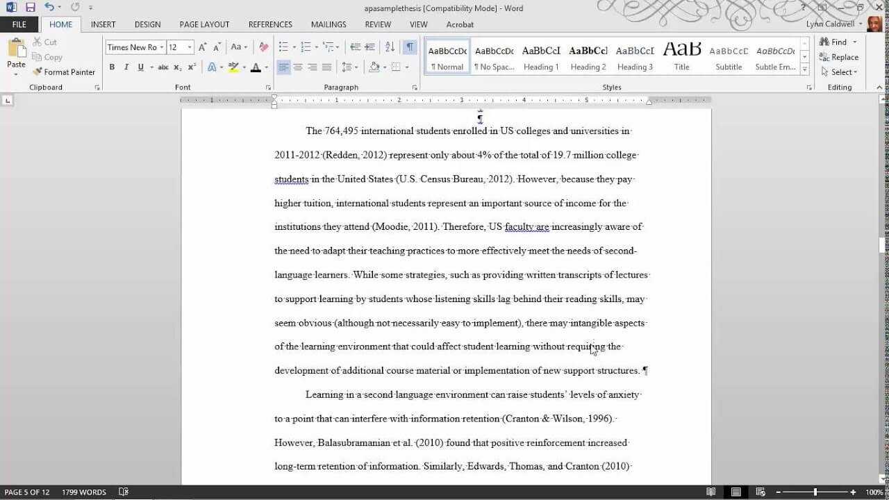 Thesis Formatting: Ms Word Tips Throughout Ms Word Thesis Template