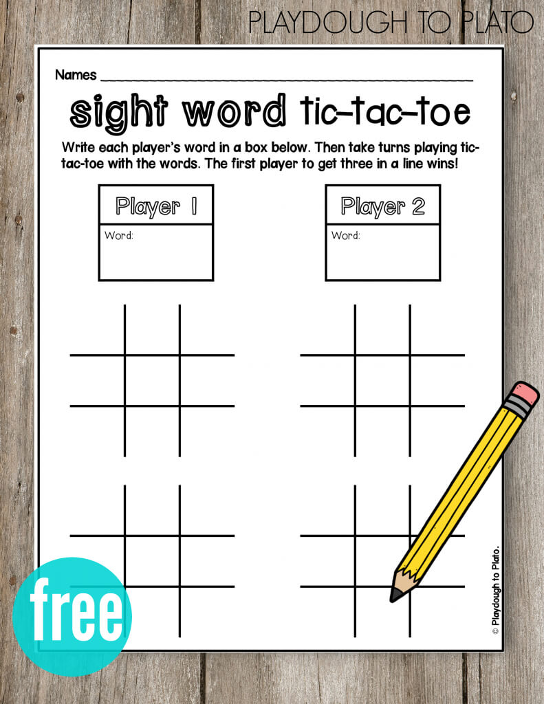 Tic Tac Toe | Ela | Teaching Sight Words, Word Games For Within Tic Tac Toe Template Word