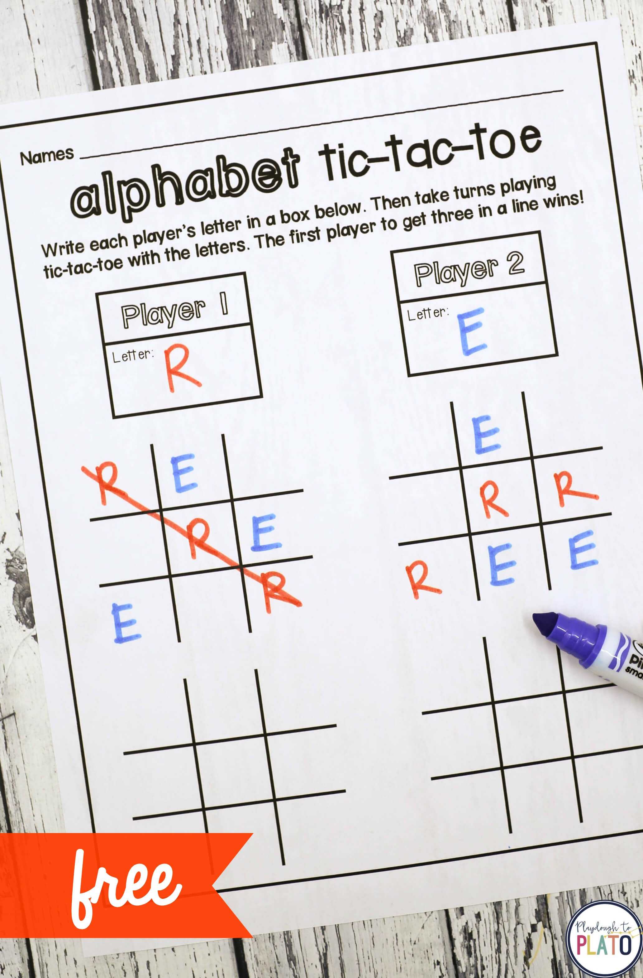 Tic Tac Toe – Playdough To Plato In Tic Tac Toe Template Word