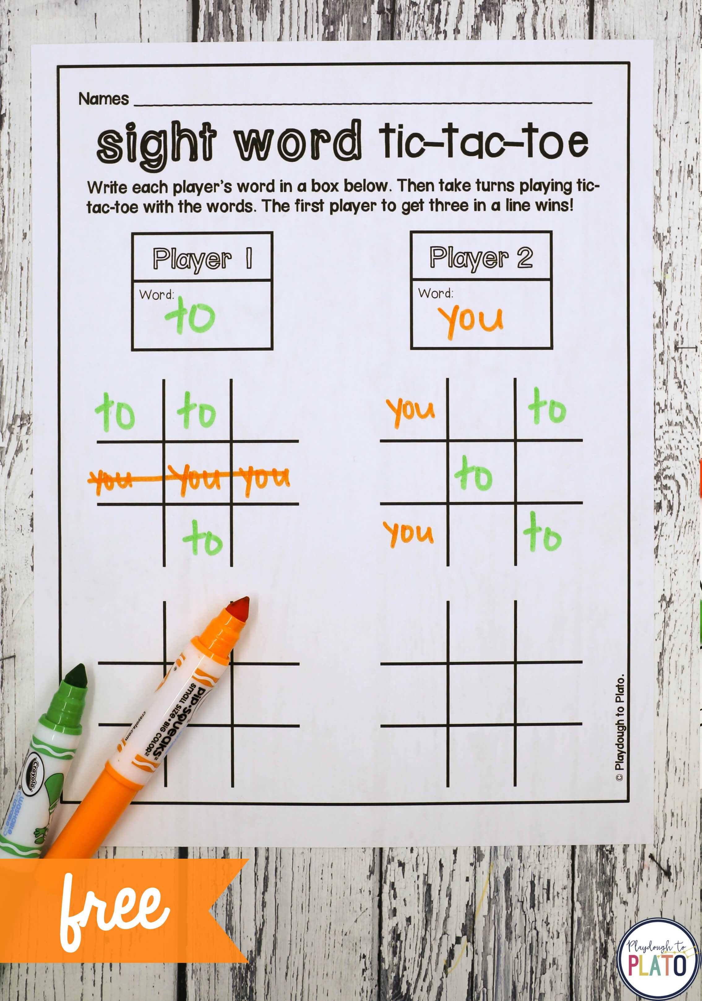 Tic Tac Toe – Playdough To Plato Regarding Tic Tac Toe Template Word