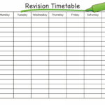Timetable Template Free #timetabletemplateexcel | Journals With Regard To Blank Revision Timetable Template