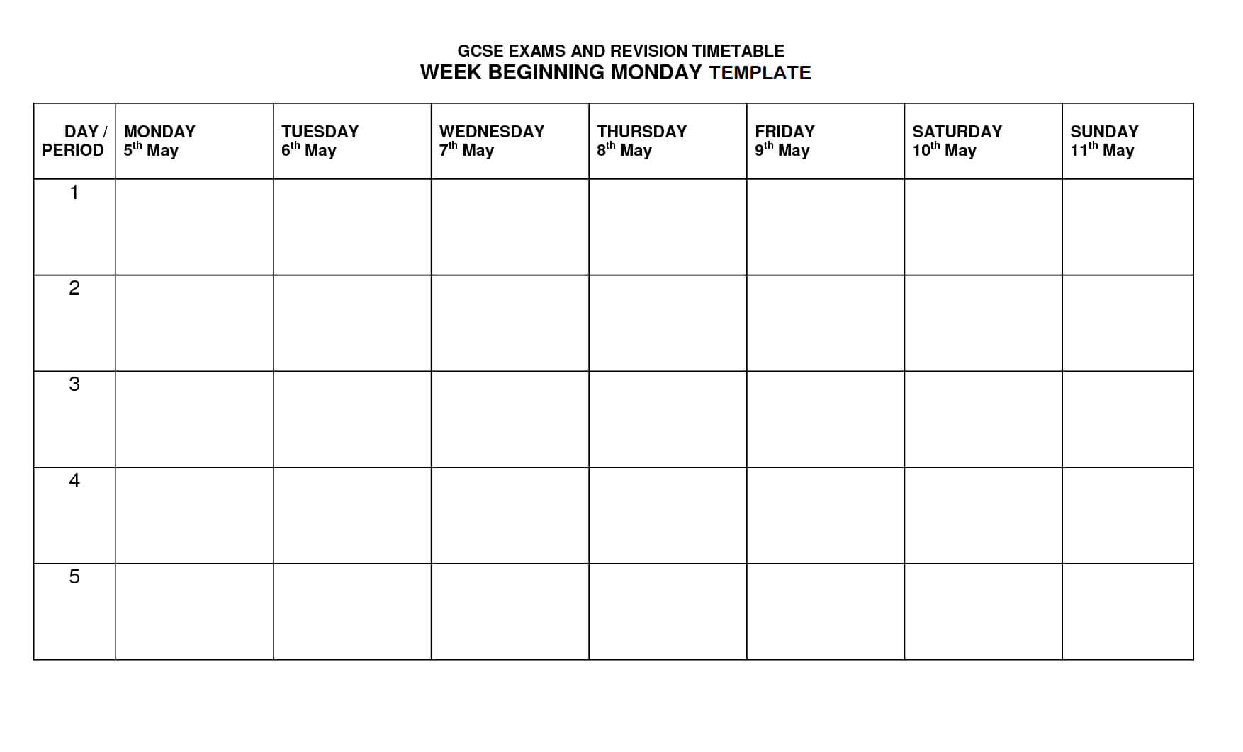 Timetable Template | Timetable Templates | Timetable With Regard To Blank Revision Timetable Template