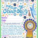 Tooth Fairy Certificate: Award For Losing Your Fourth Tooth In Free Tooth Fairy Certificate Template