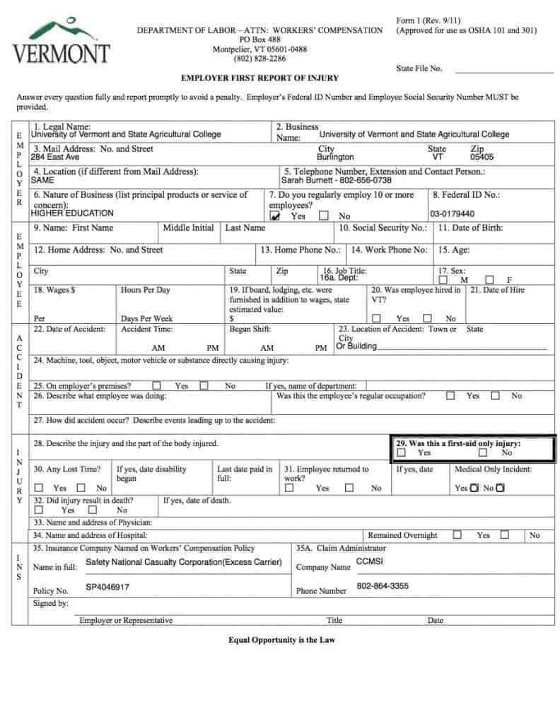 Top 4 Formats Of Incident Report Templates – Word Templates In First Aid Incident Report Form Template