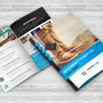 Tours & Travel Bi Fold Brochure Template For Two Fold Brochure Template Psd