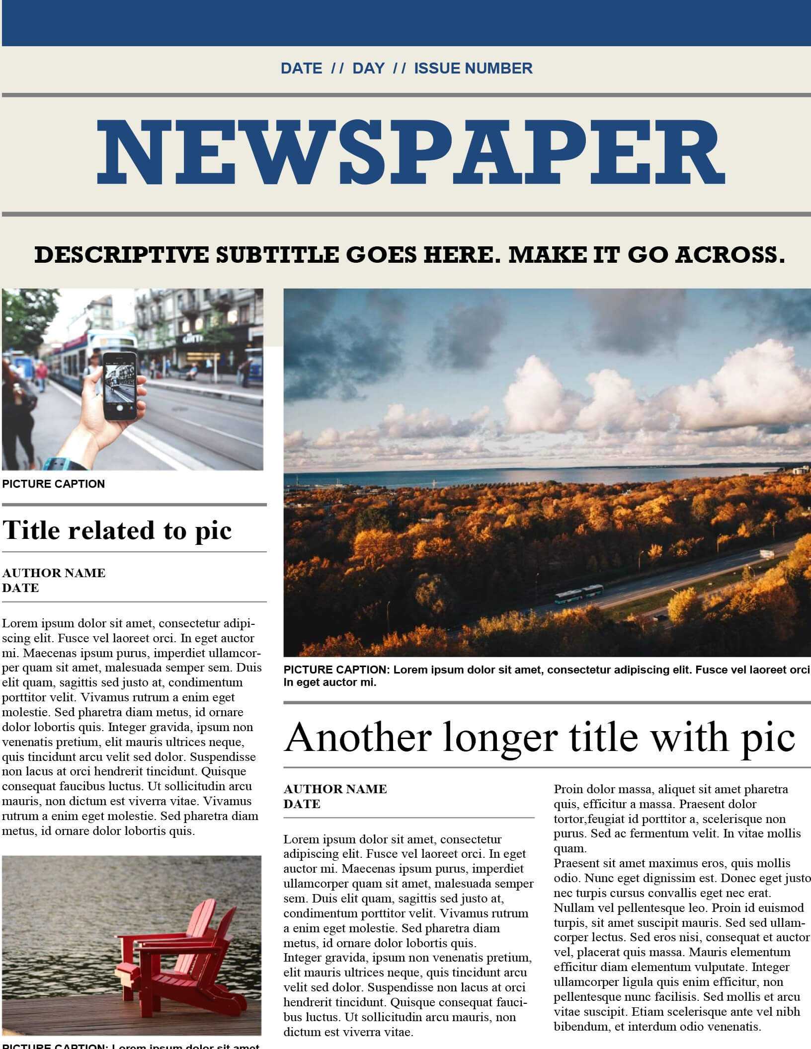 Traditional Newspaper Intended For Blank Newspaper Template For Word