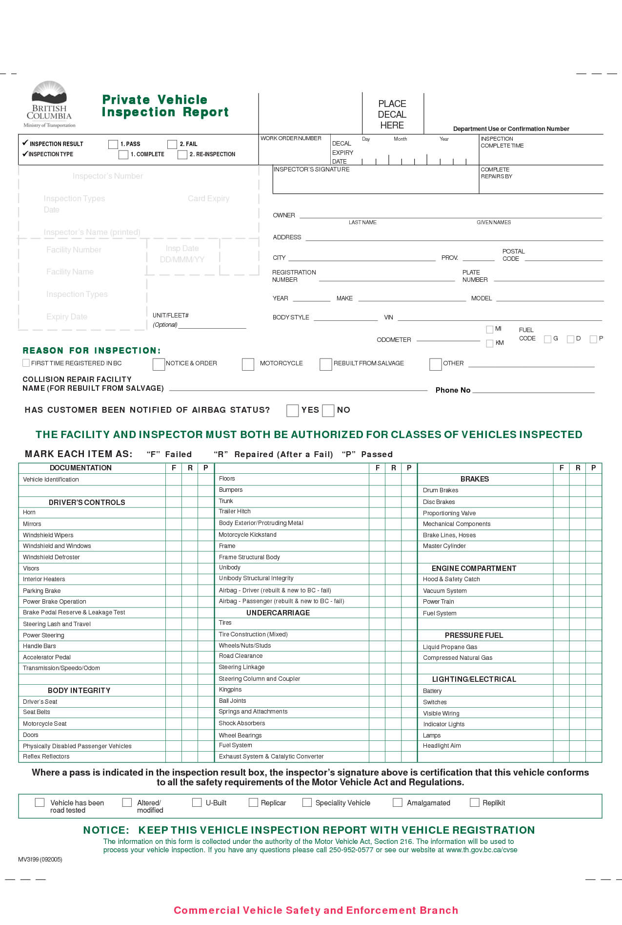 Trailer Inspection Report Template Form Images Of Driver N Intended For Vehicle Inspection Report Template