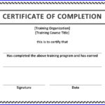Training Certificate Of Completion – Ms Word Templates – Ms Regarding Certificate Of Completion Word Template