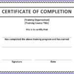 Training Certificate Of Completion – Ms Word Templates – Ms Regarding Certificate Of Completion Word Template