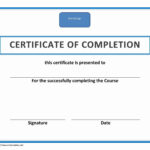 Training Certificate Of Completion Throughout Free Certificate Of Completion Template Word