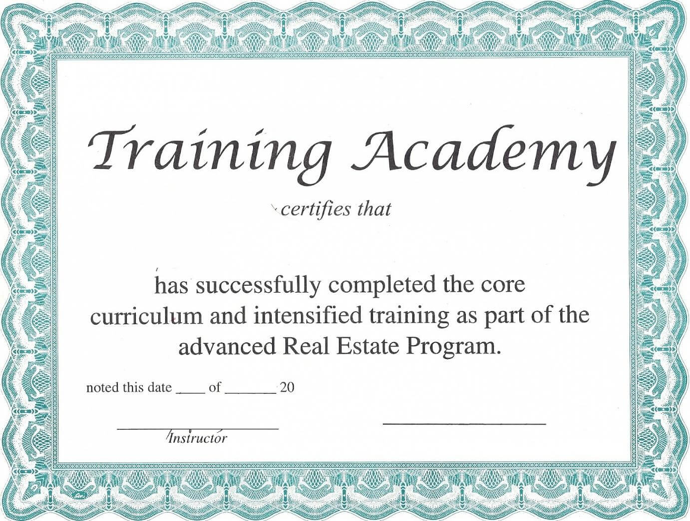 Training Certificate Template – Certificate Templates In Template For Training Certificate