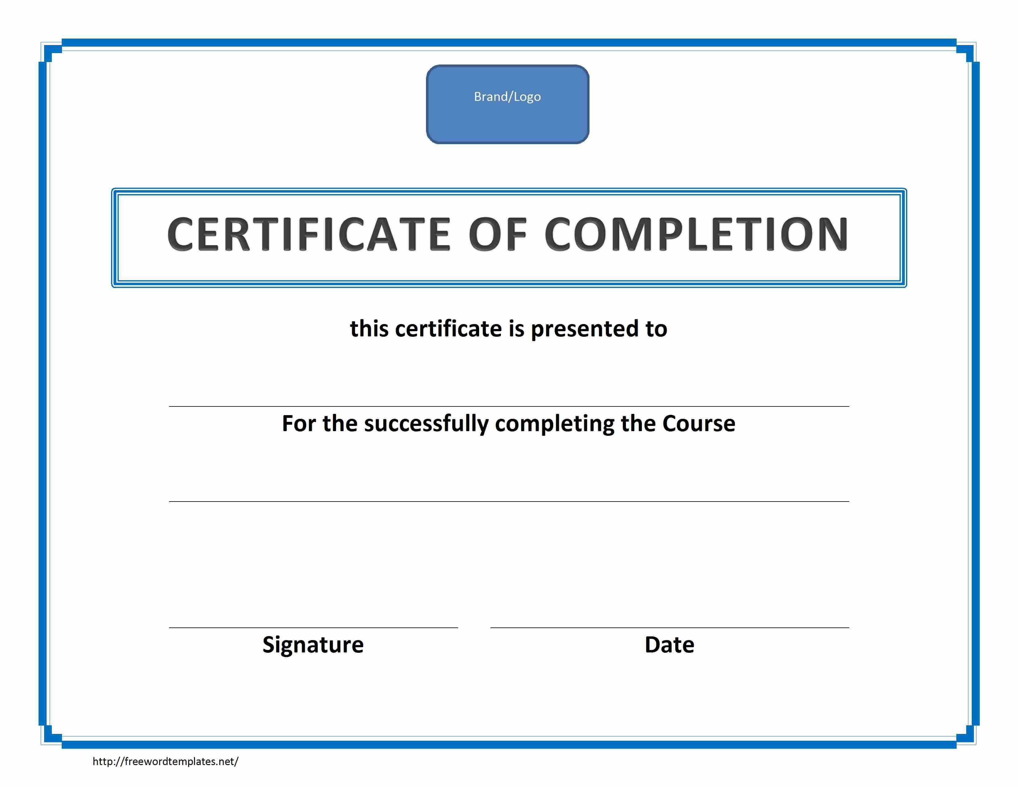 Training Certificate Template Word Format Within Training Certificate Template Word Format