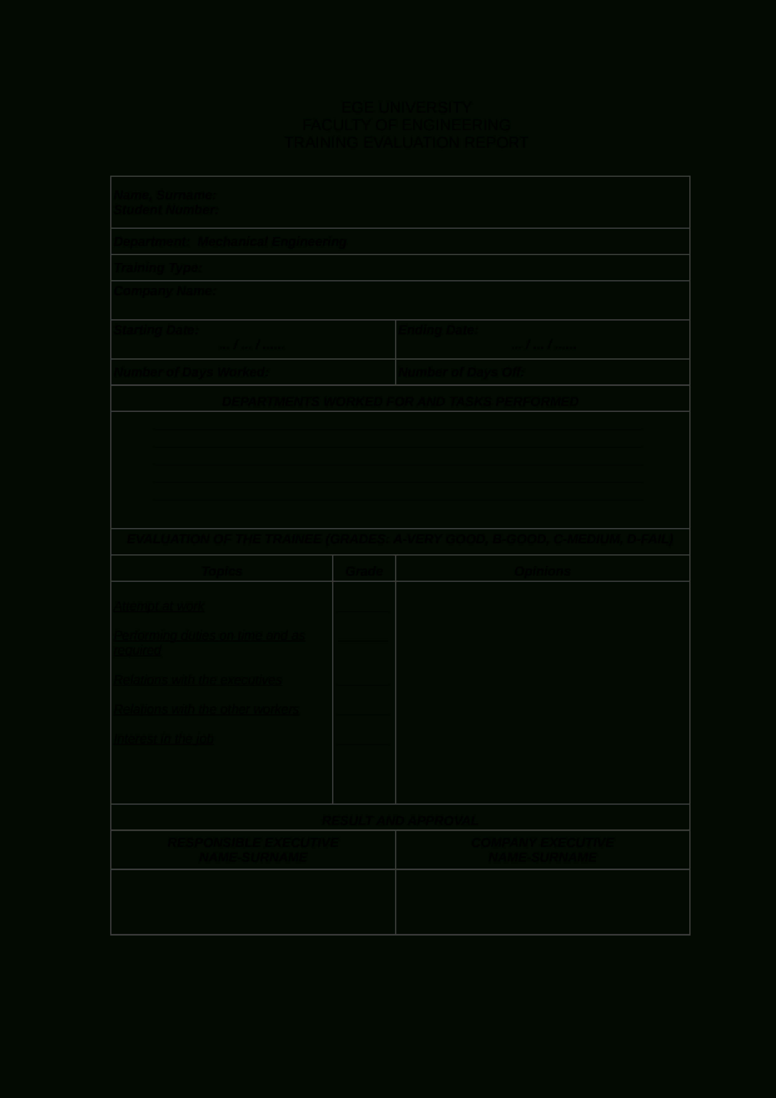 Training Evaluation Form Sample | Templates At Intended For Training Feedback Report Template